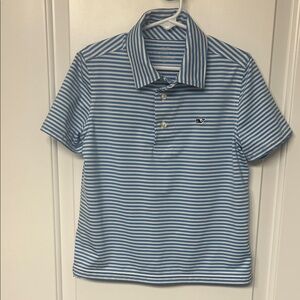 Vineyard Vines Kids Polo in Blue and White Stripes